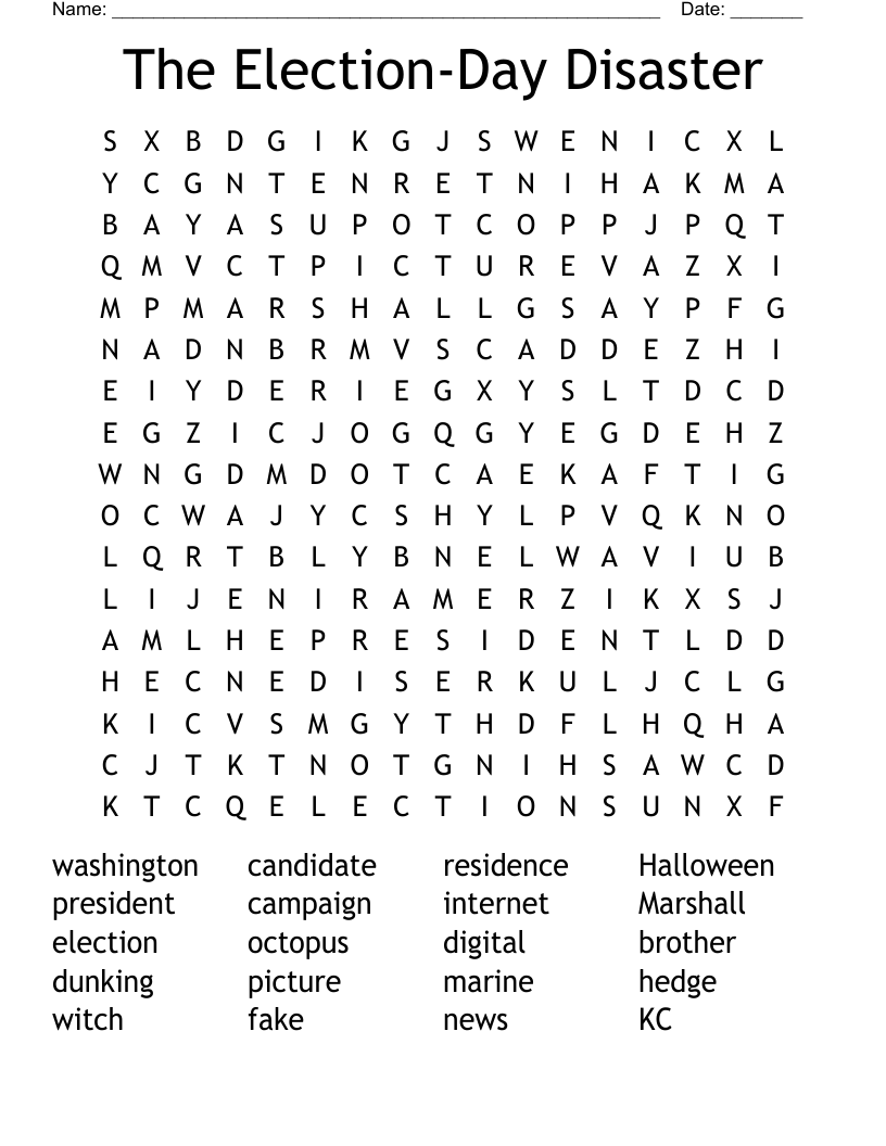 The Election-Day Disaster Word Search