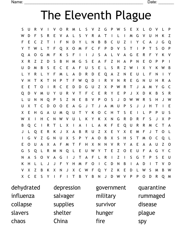 The Eleventh Plague Word Search