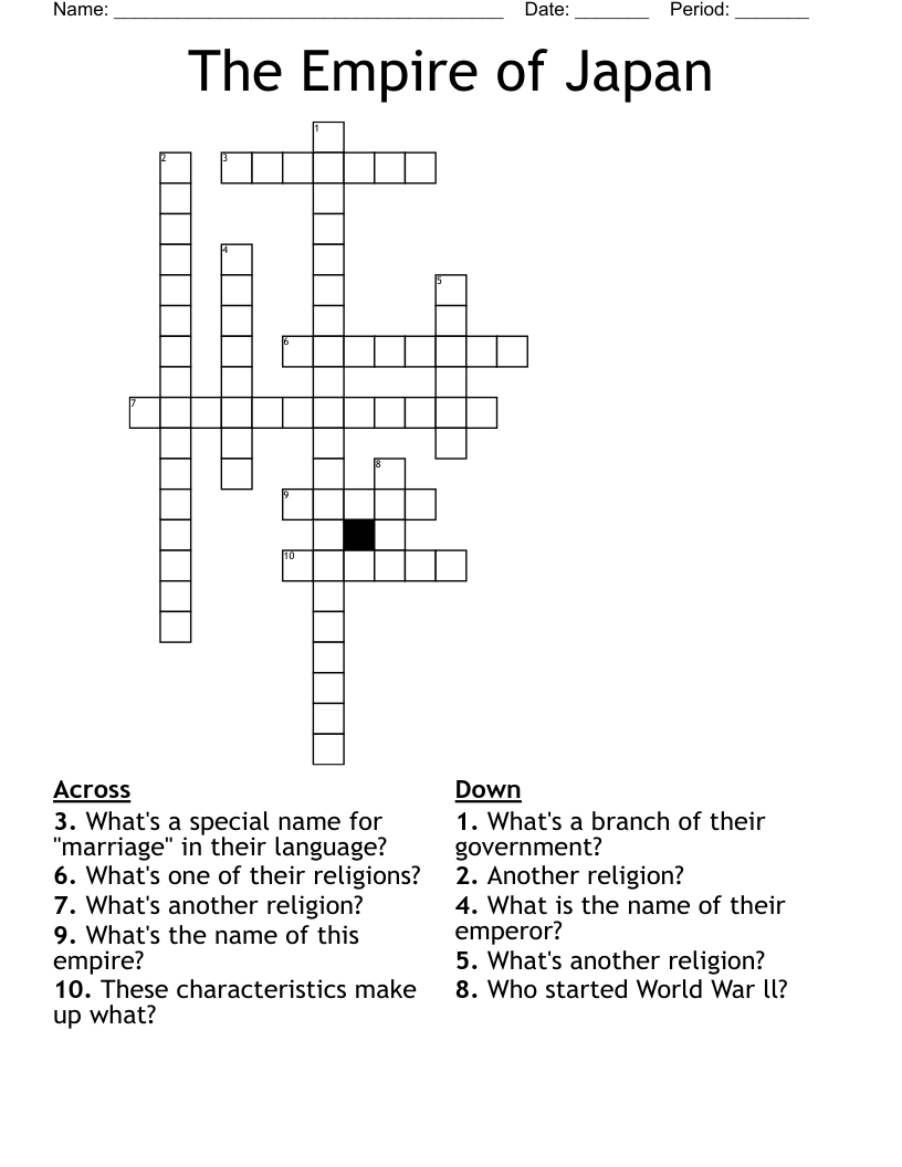 The Empire of Japan Crossword