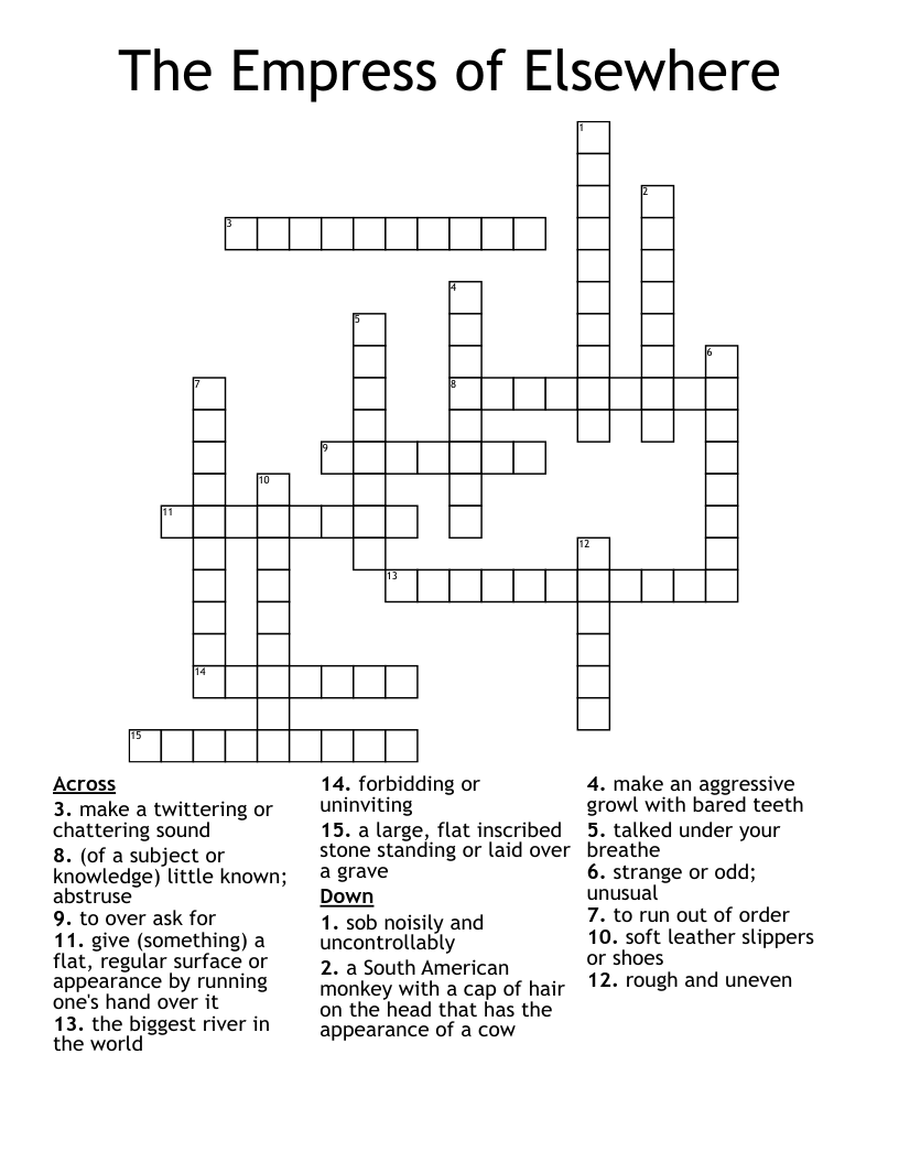 The Empress of Elsewhere Crossword