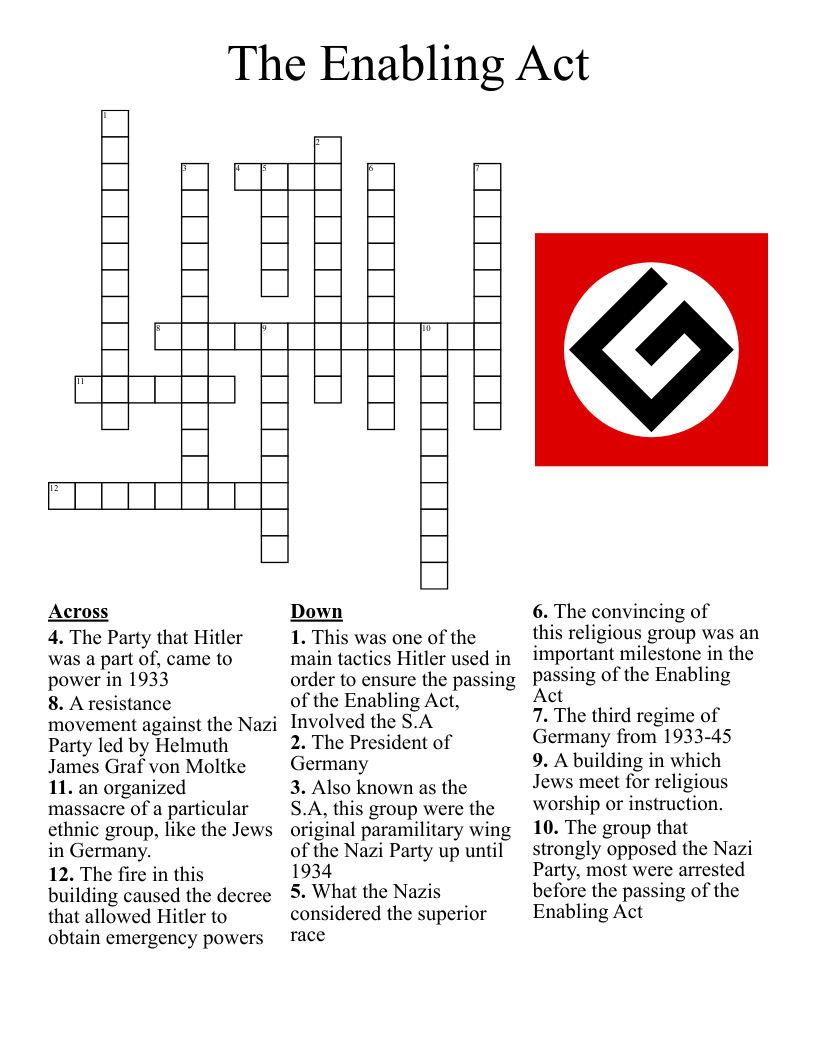 The Enabling Act  Crossword