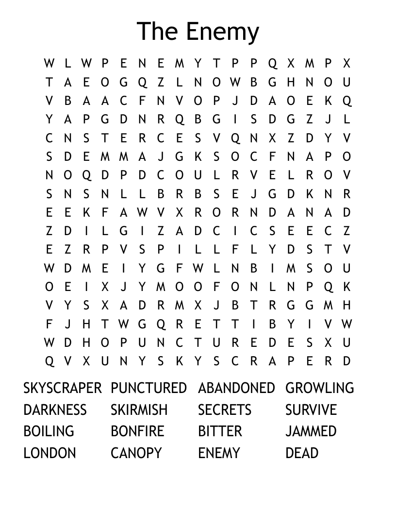 The Enemy Word Search