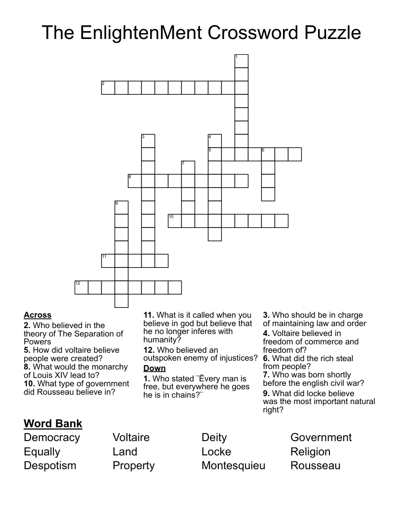 The EnlightenMent Crossword Puzzle