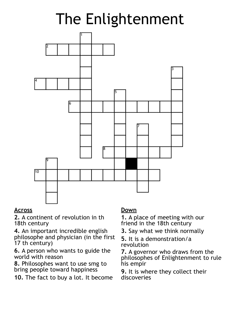 The Enlightenment Crossword