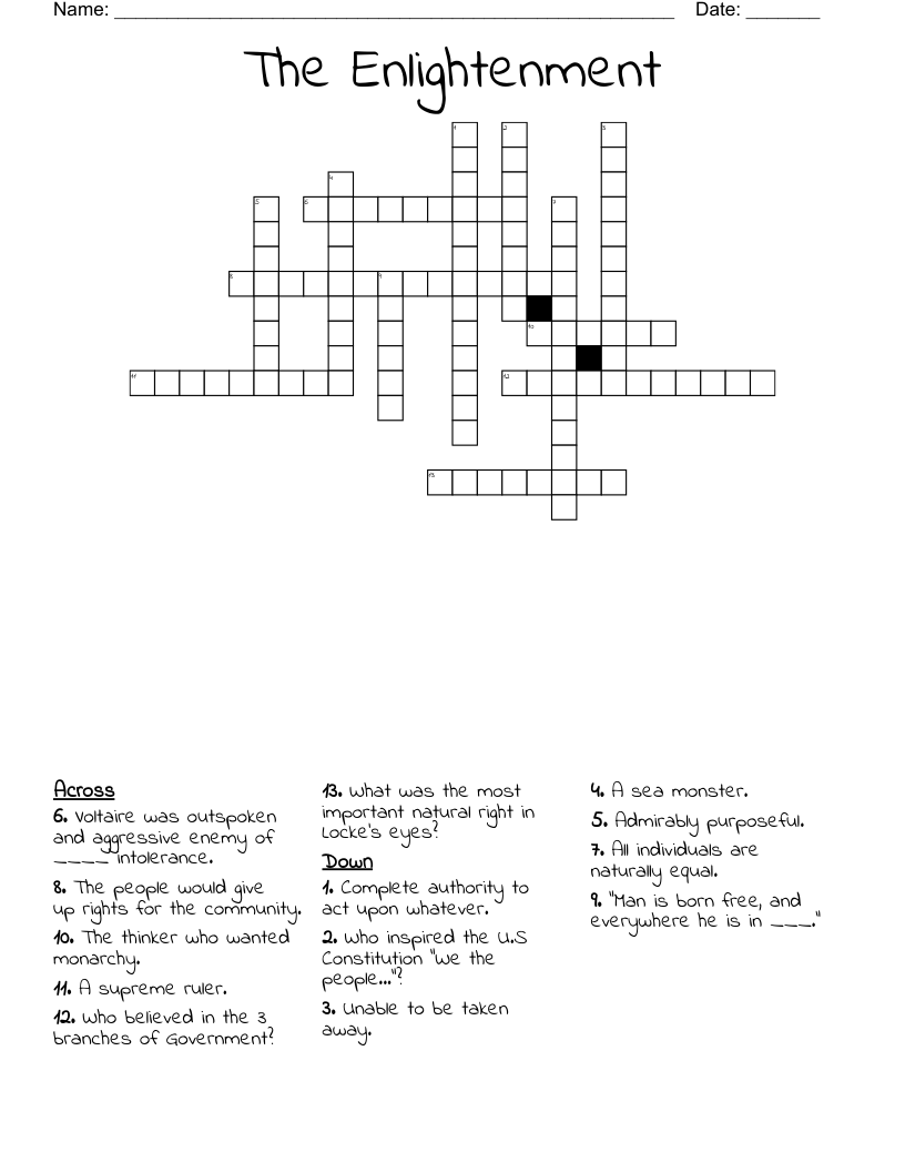 The Enlightenment Crossword