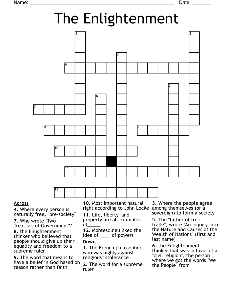 The Enlightenment Crossword