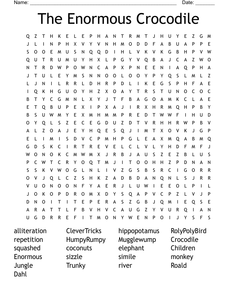 The Enormous Crocodile Word Search