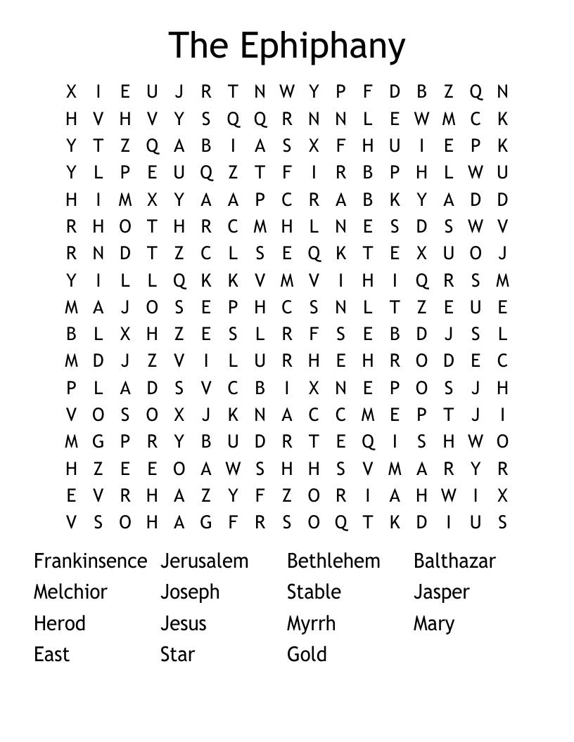 The Ephiphany Word Search
