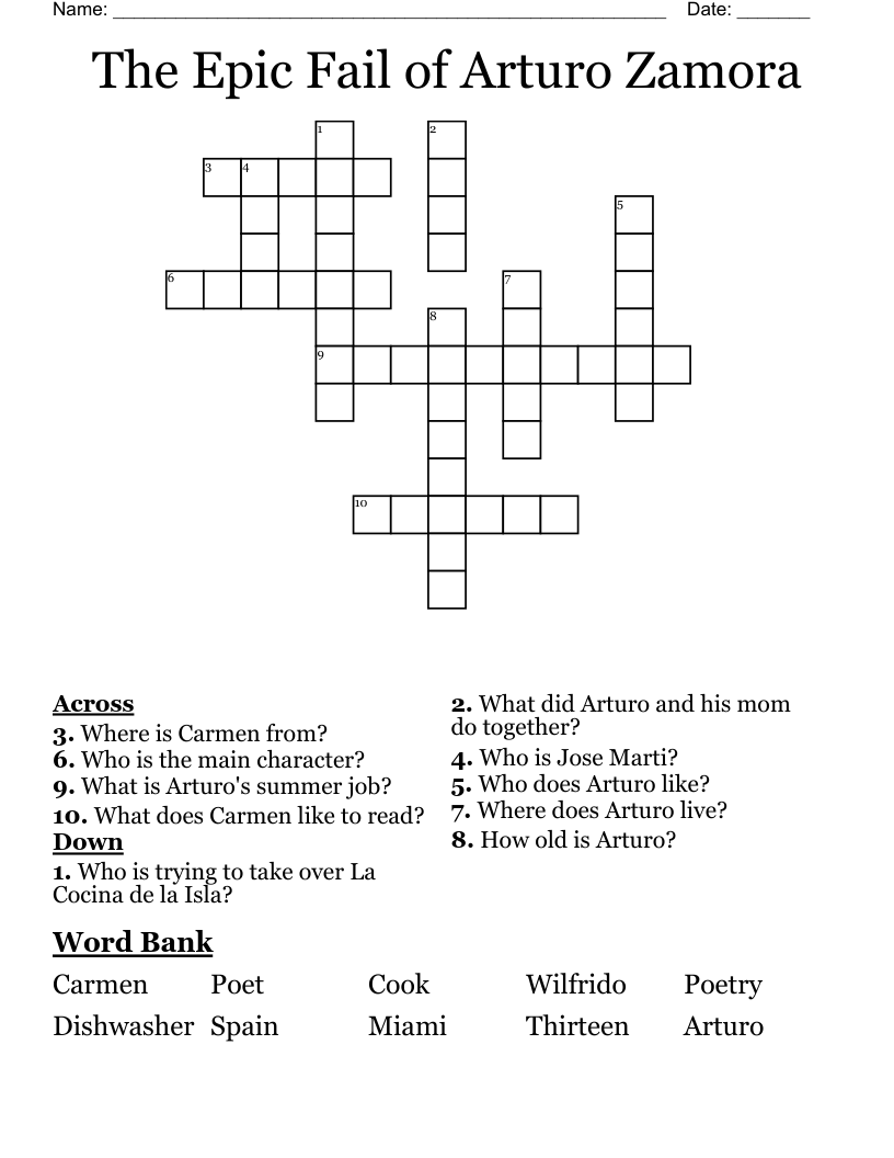 The Epic Fail of Arturo Zamora Crossword
