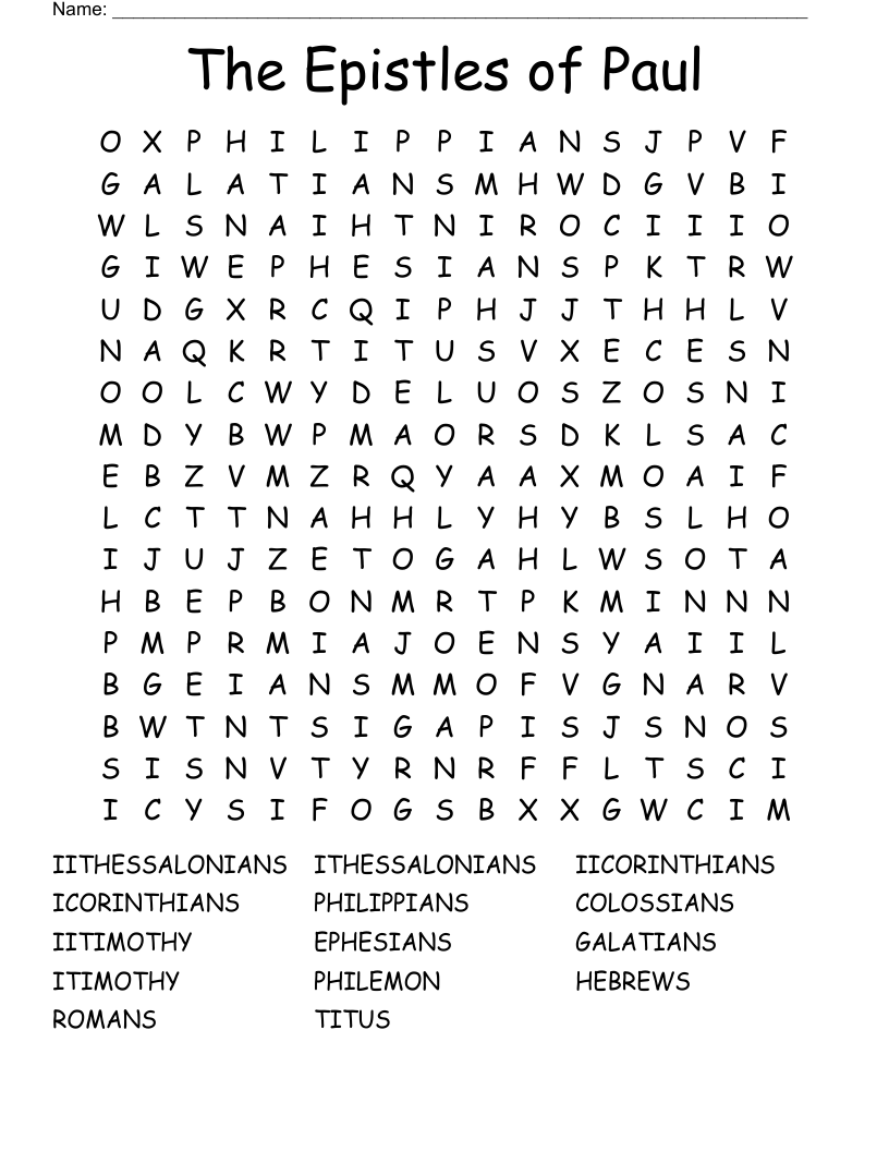 The Epistles of Paul Word Search