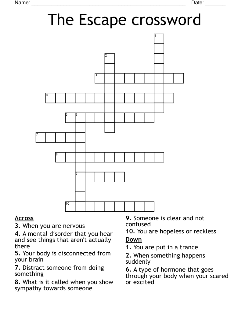 The Escape crossword 