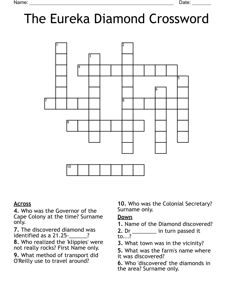 The Eureka Diamond Crossword