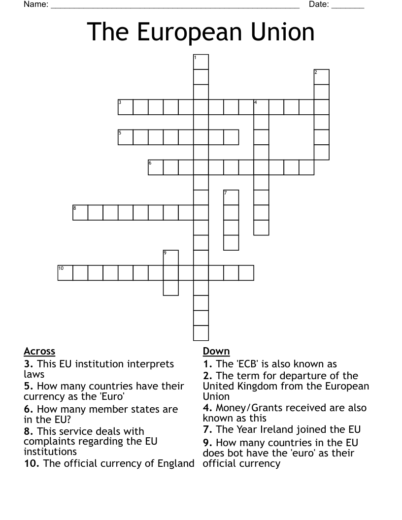 The European Union Crossword