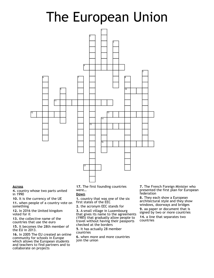 The European Union Crossword