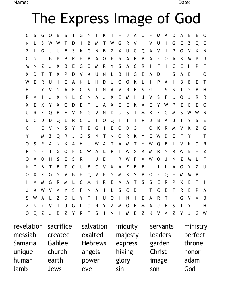 The Express Image of God  Word Search