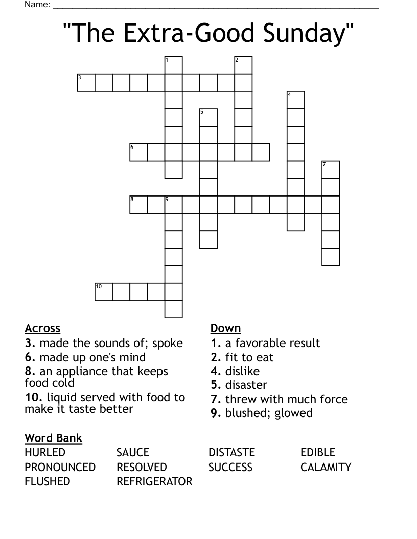 "The Extra-Good Sunday" Crossword
