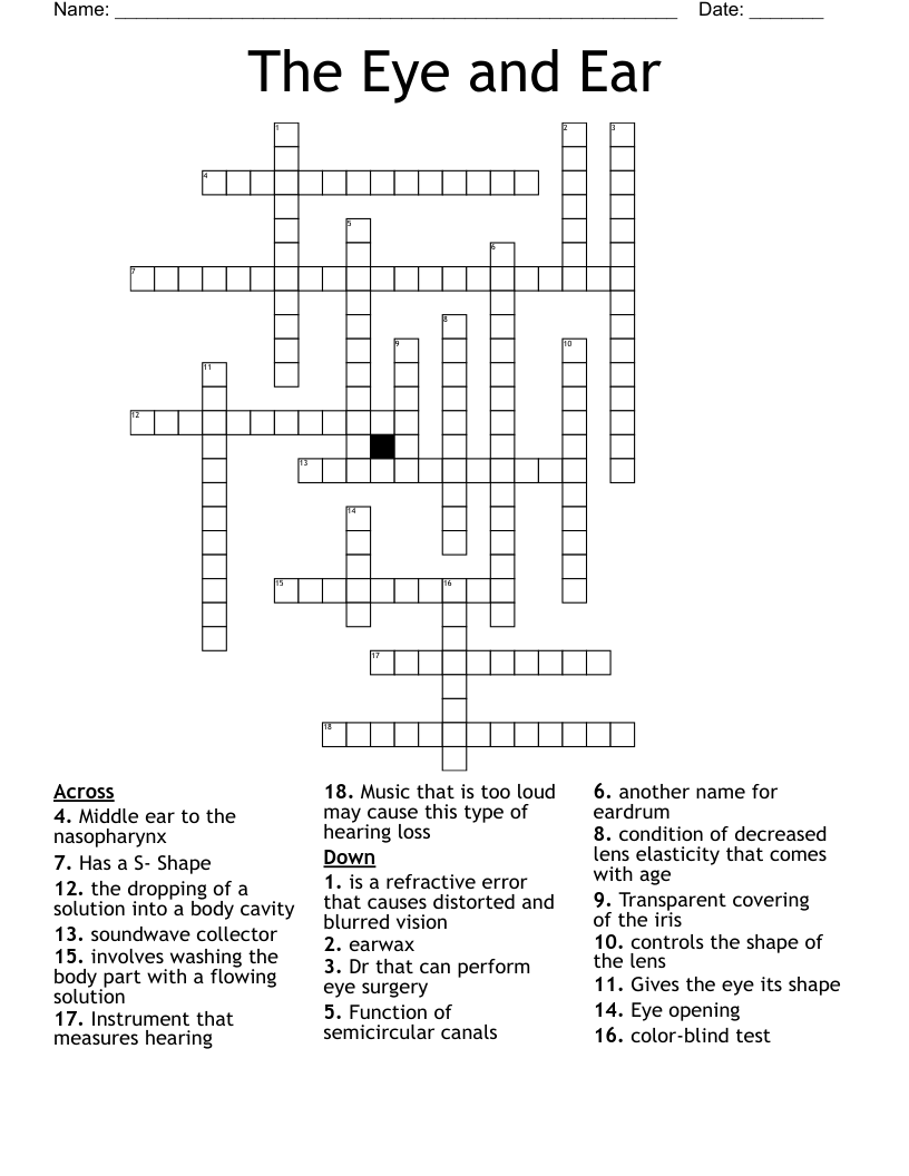 The Eye and Ear Crossword