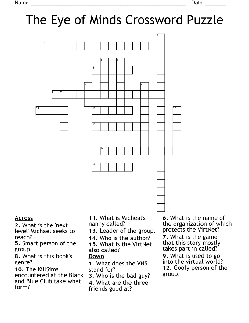 The Eye of Minds Crossword Puzzle