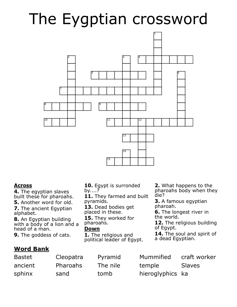 The Eygptian crossword