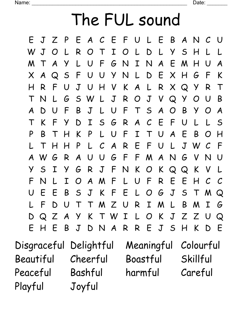 The FUL sound Word Search