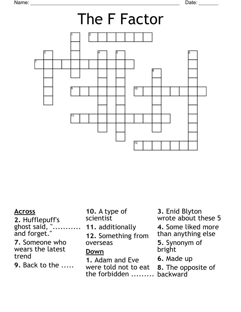 The F Factor Crossword
