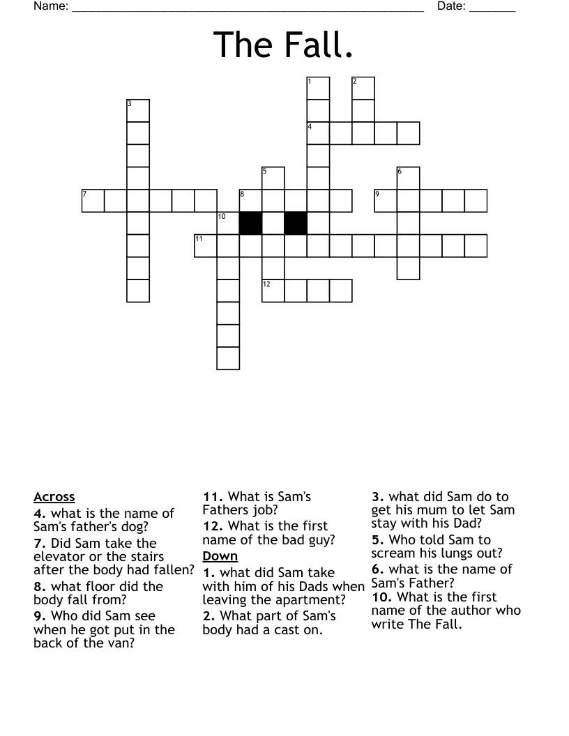 The Fall. Crossword