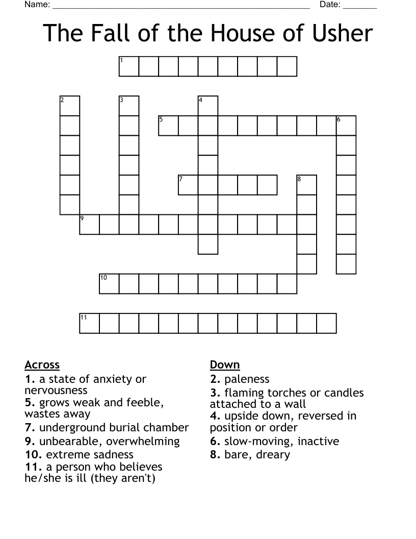 The Fall of the House of Usher Crossword