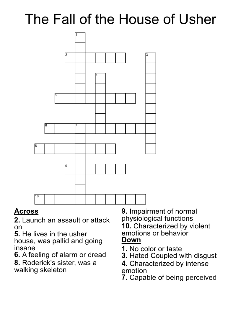 The Fall of the House of Usher Crossword