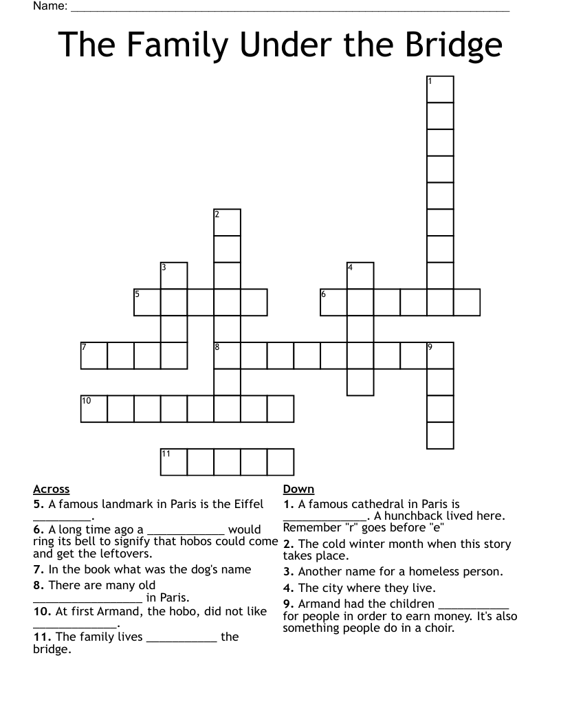 The Family Under the Bridge Crossword