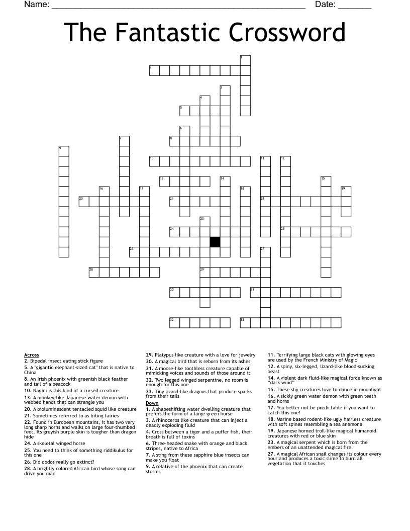 The Fantastic Crossword