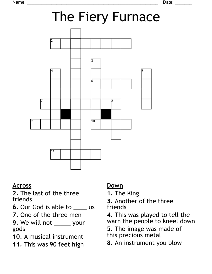The Fiery Furnace Crossword