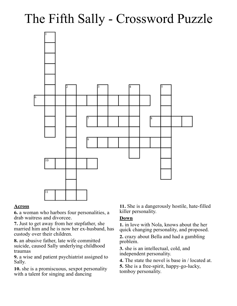 The Fifth Sally - Crossword Puzzle