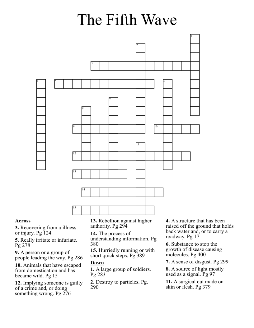 The Fifth Wave Crossword