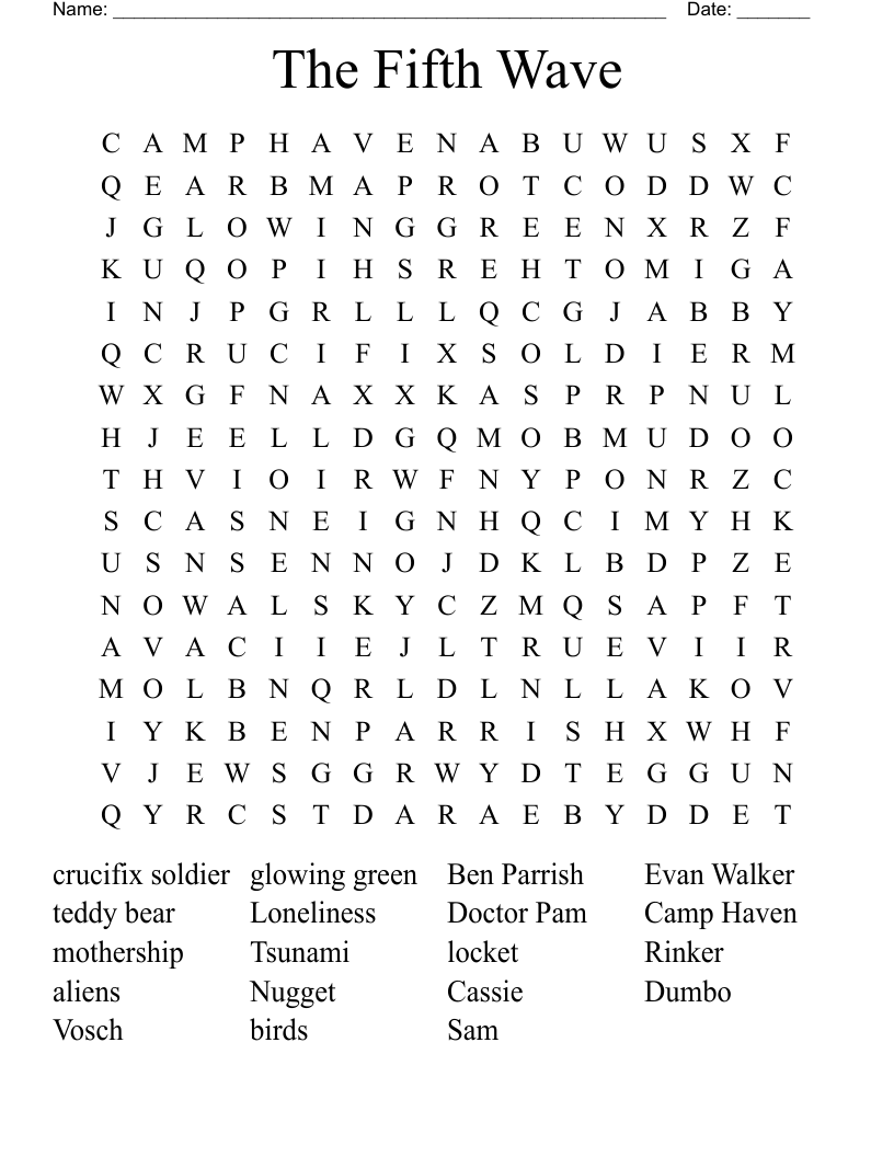 The Fifth Wave  Word Search