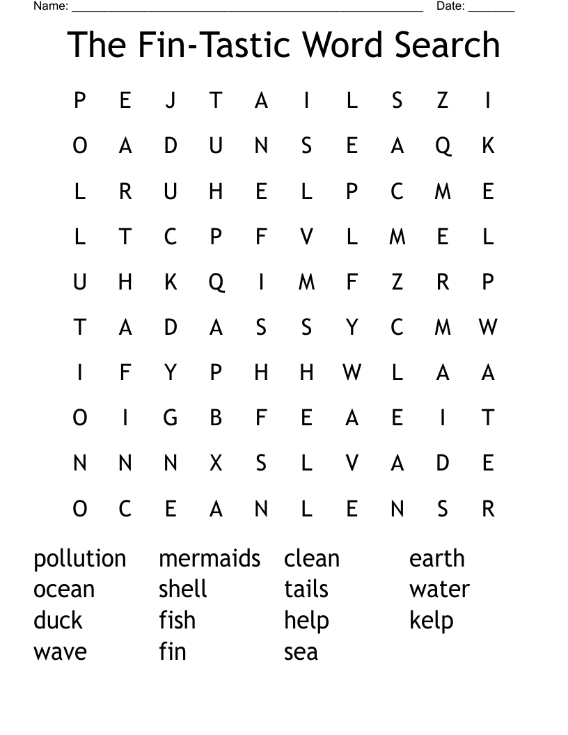 The Fin-Tastic Word Search