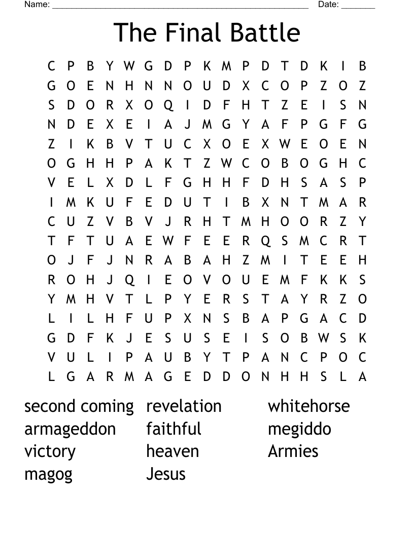 The Final Battle Word Search