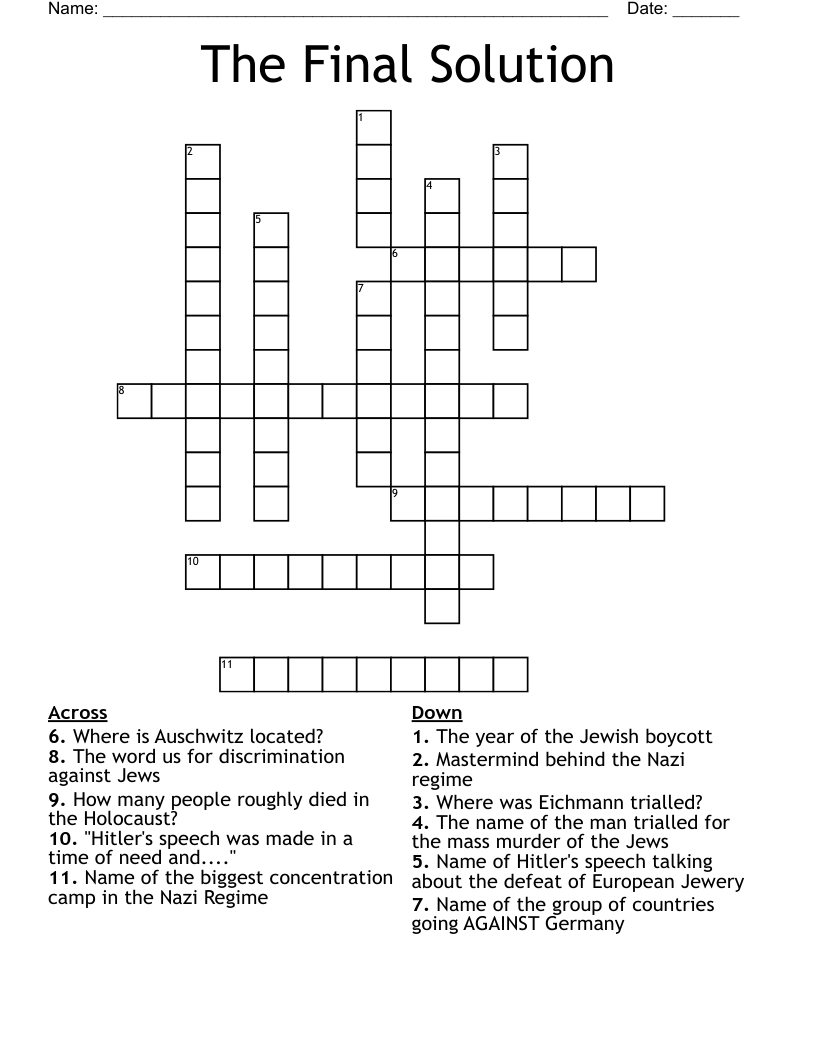 The Final Solution Crossword
