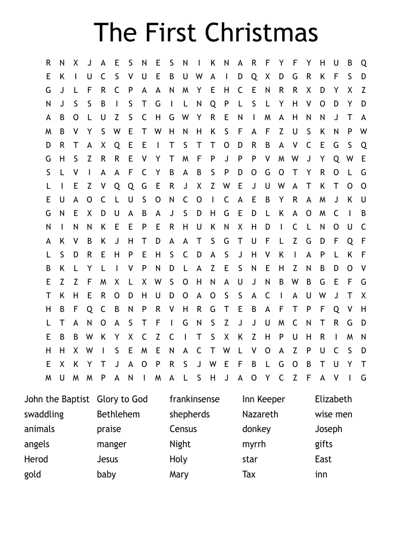 The First Christmas Word Search