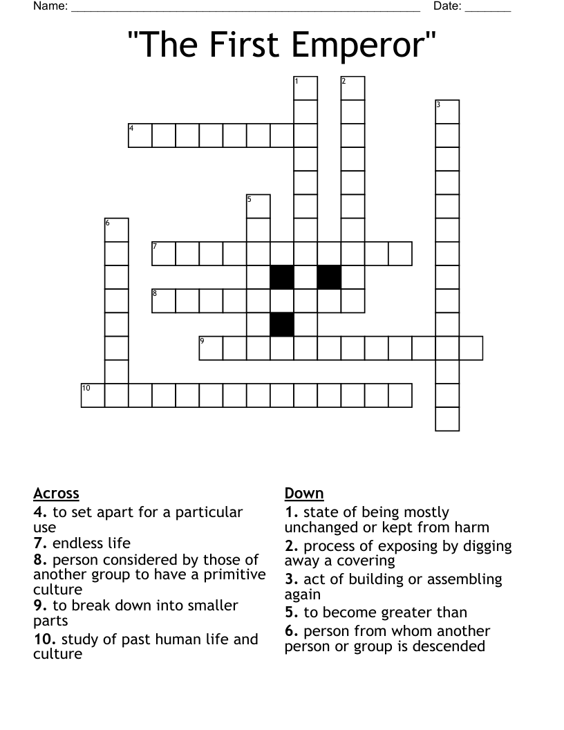"The First Emperor" Crossword