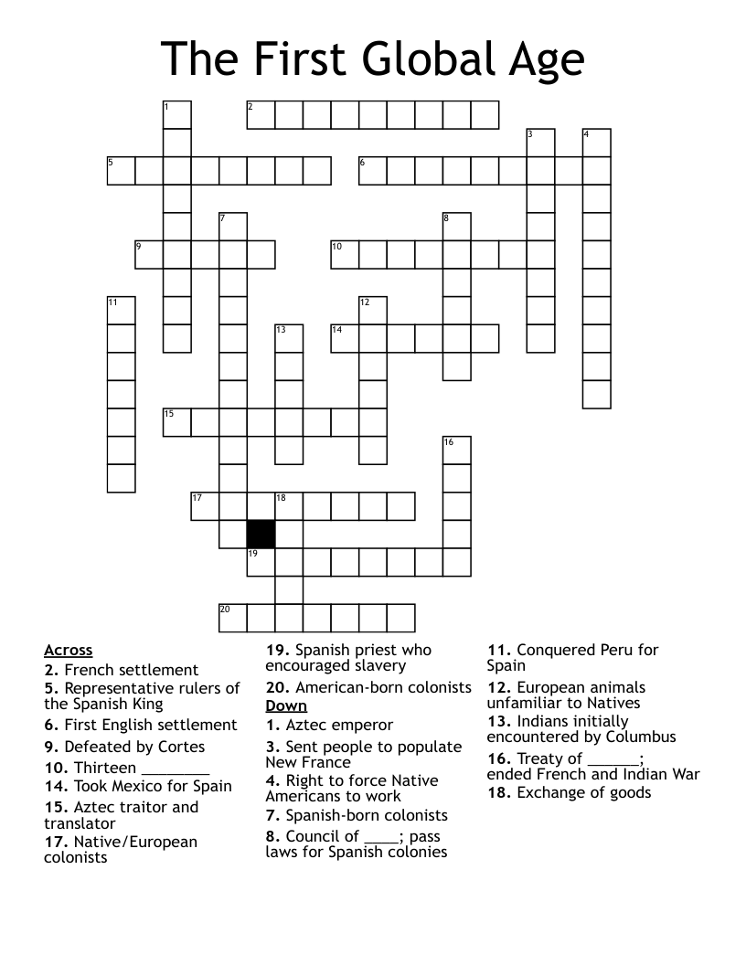 The First Global Age Crossword