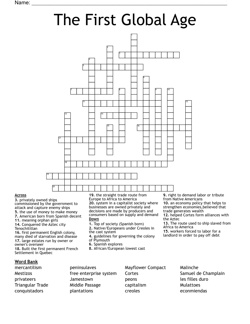The First Global Age Crossword