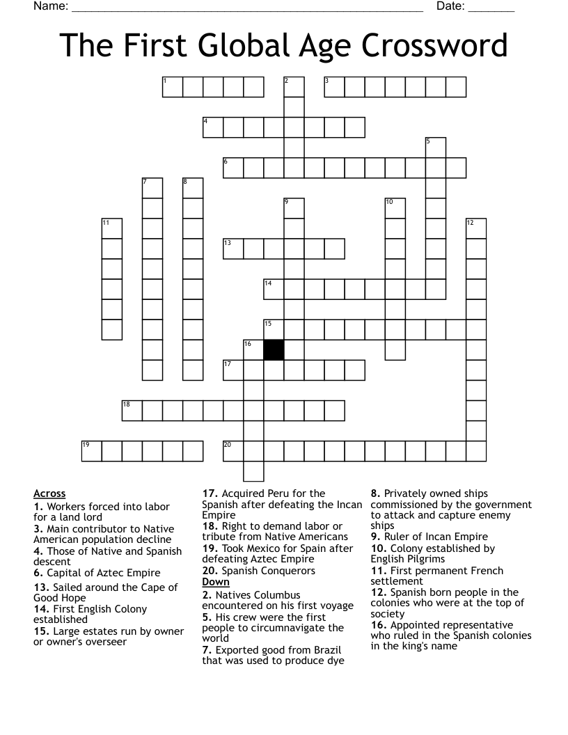 The First Global Age Crossword