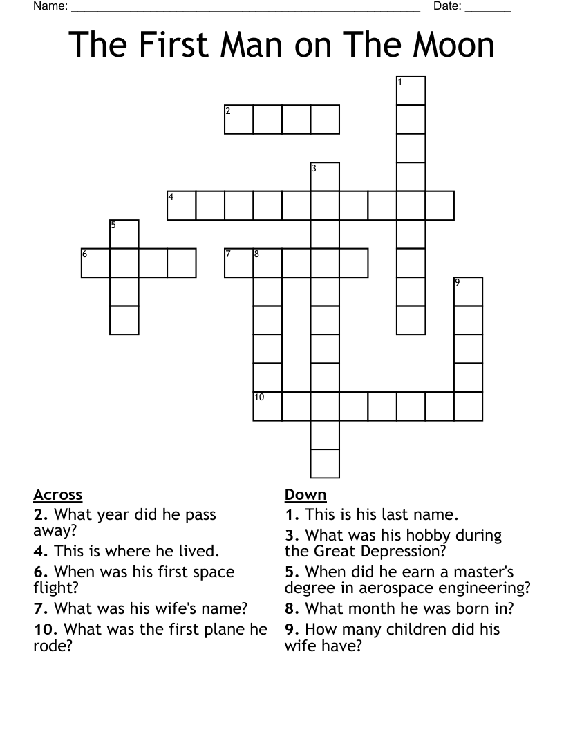 The First Man on The Moon Crossword