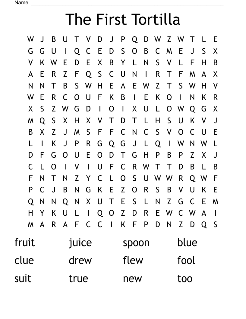 The First Tortilla Word Search