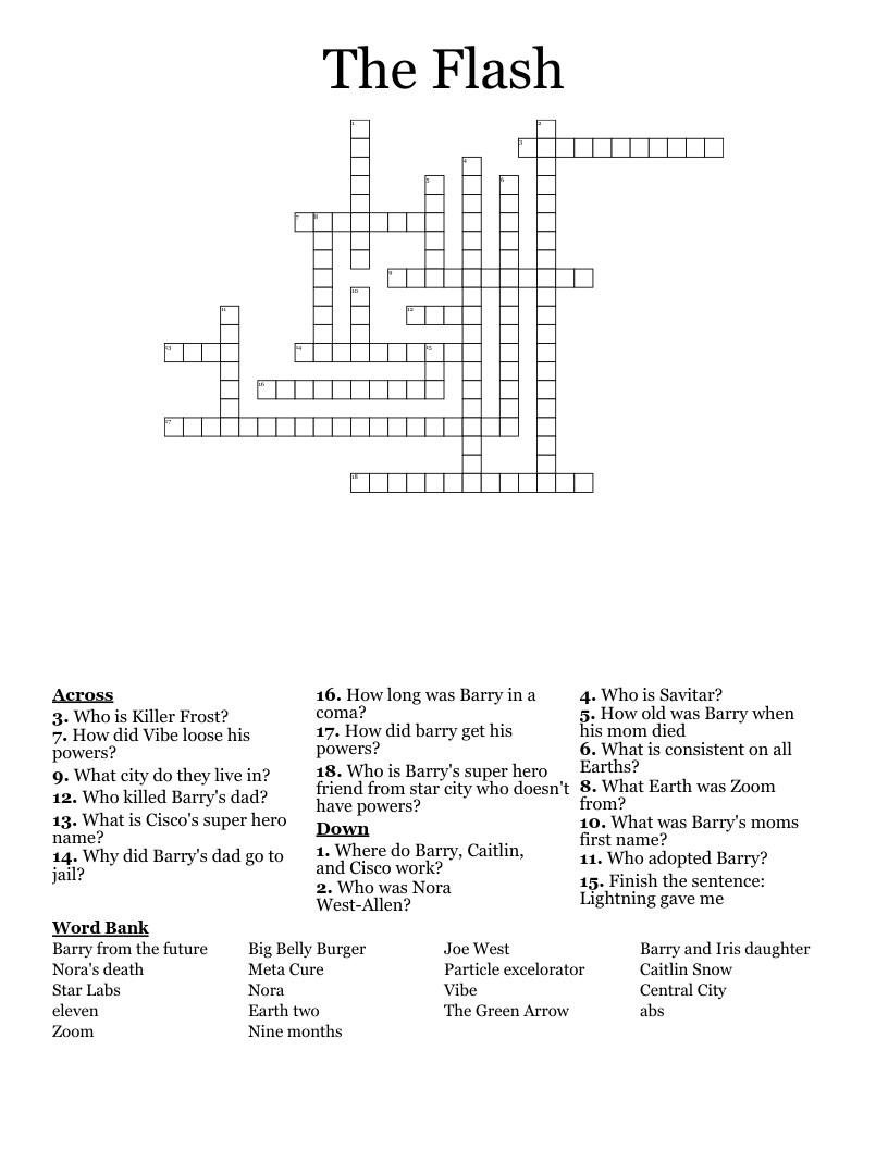 The Flash Crossword