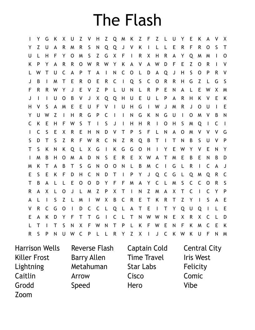 The Flash Word Search