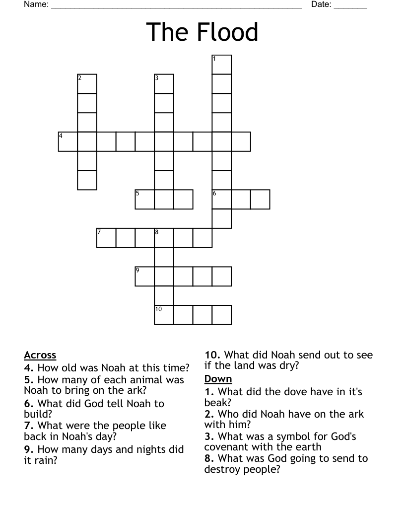 The Flood Crossword