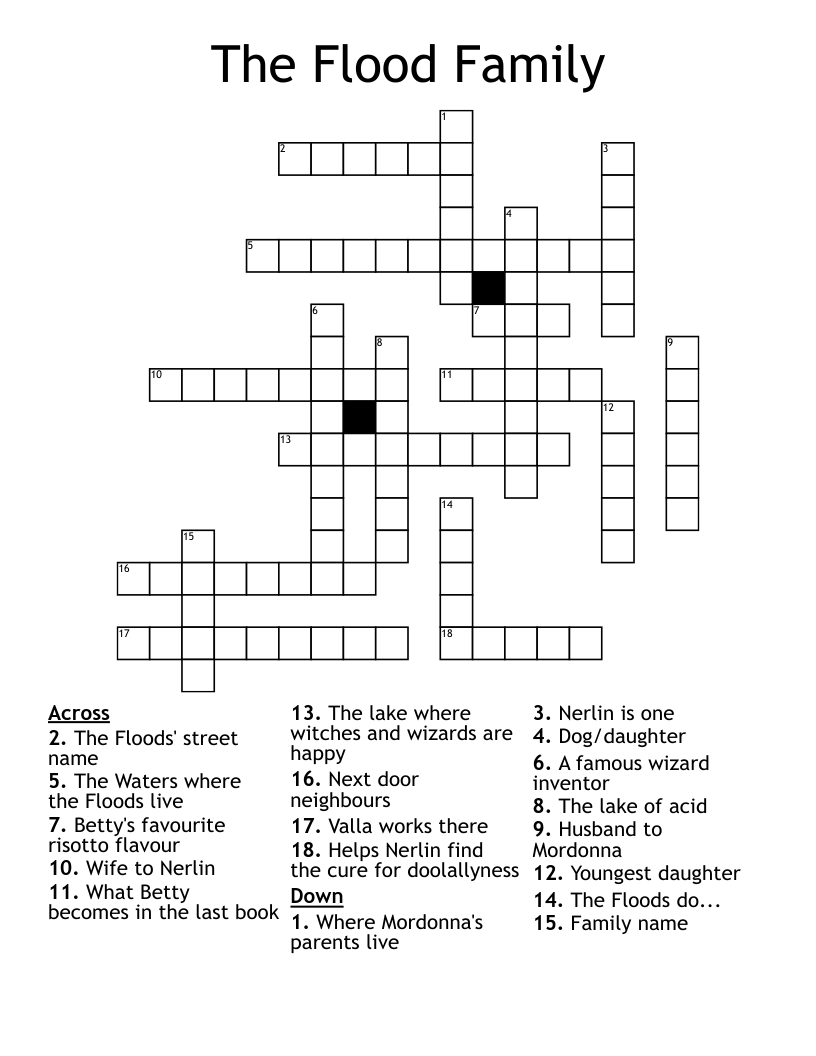 The Flood Family Crossword