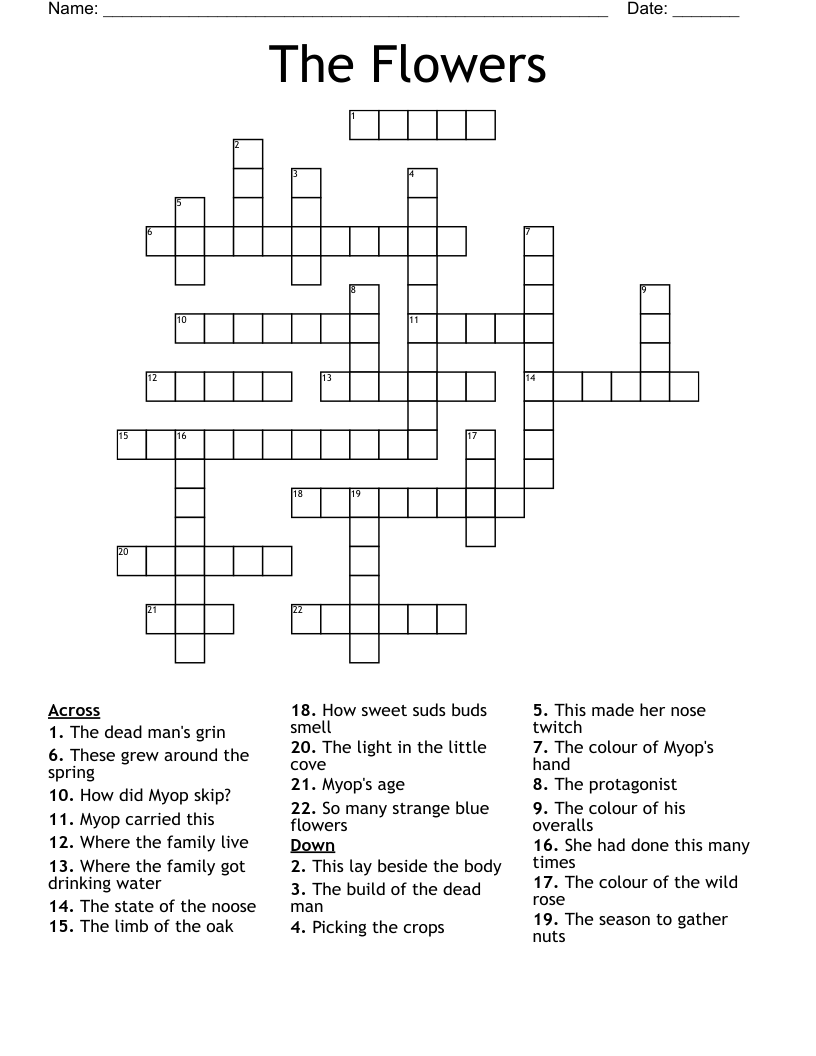 The Flowers Crossword