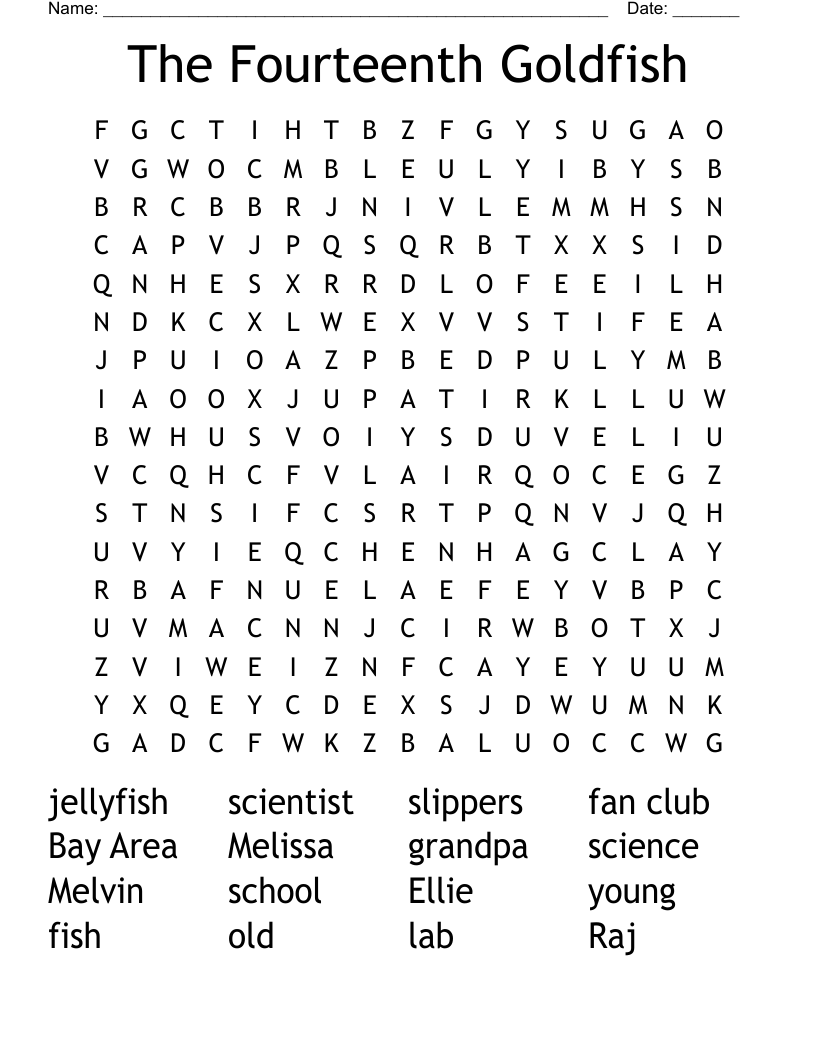 The Fourteenth Goldfish Word Search